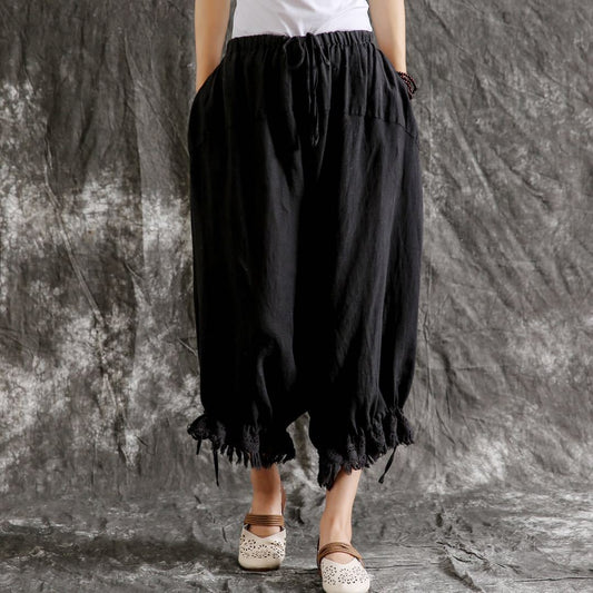 Women's Cotton And Linen Casual Pants Loose Versatile Summer Thin Lantern Trousers